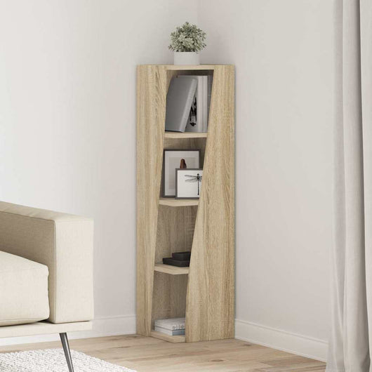 Mobile angolare Bianco 27,5x27x102cm Legno multistrato 889847