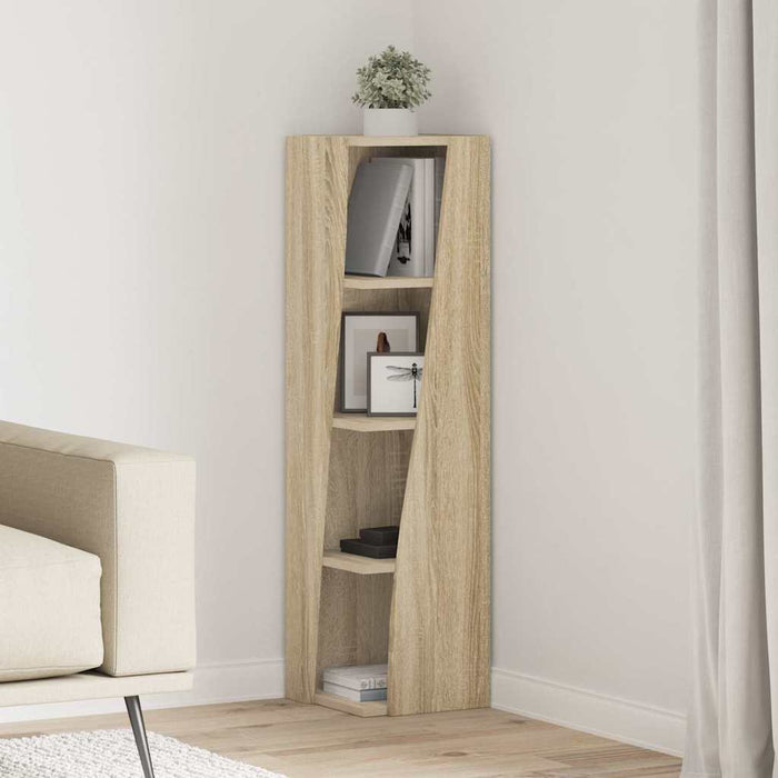 Mobile angolare Bianco 27,5x27x102cm Legno multistrato 889847