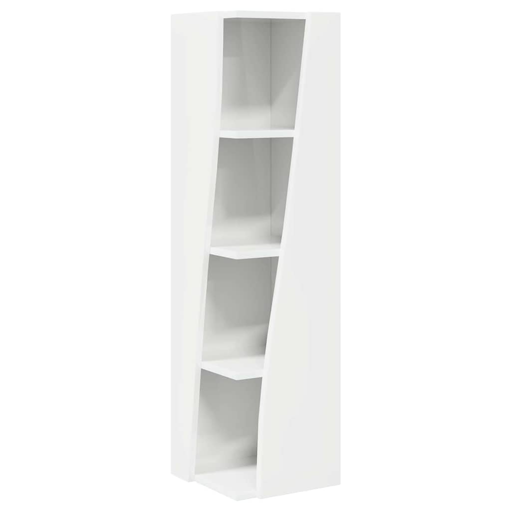 Mobile angolare Bianco 27,5x27x102cm Legno multistrato 889849
