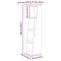 Mobile angolare Bianco 27,5x27x102cm Legno multistrato 889849