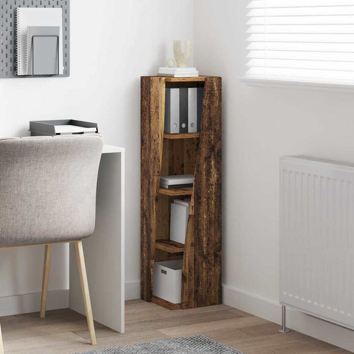 Mobile angolare Bianco 27,5x27x102cm Legno multistrato 889853