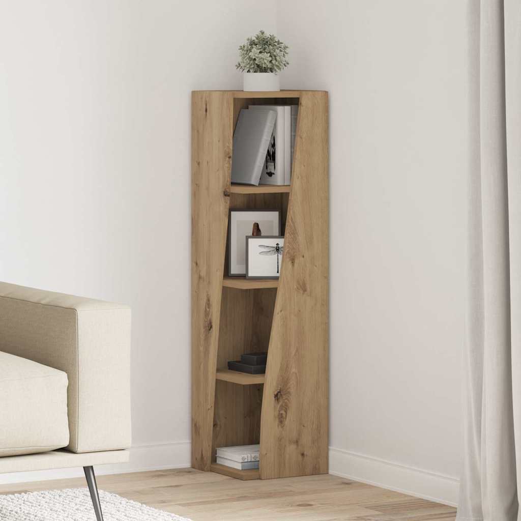 Mobile angolare Bianco 27,5x27x102cm Legno multistrato 889854