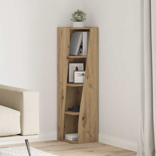 Mobile angolare Bianco 27,5x27x102cm Legno multistrato 889854