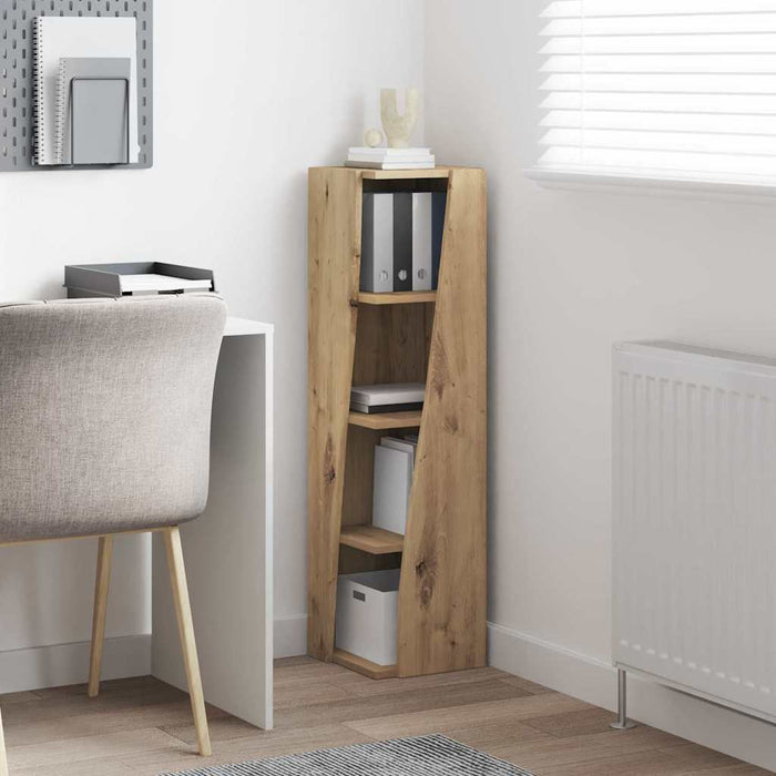 Mobile angolare Bianco 27,5x27x102cm Legno multistrato 889854