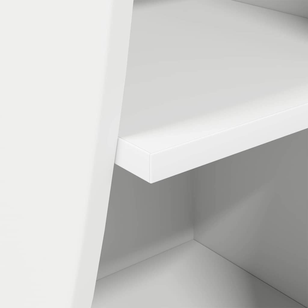 Mobile angolare Bianco 32x32x102cm Legno multistrato 889855