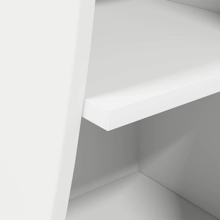 Mobile angolare Bianco 32x32x102cm Legno multistrato 889855