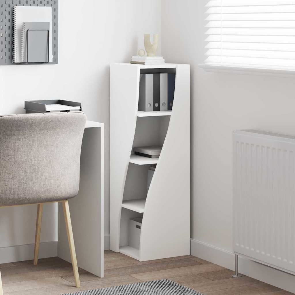 Mobile angolare Bianco 32x32x102cm Legno multistrato 889855