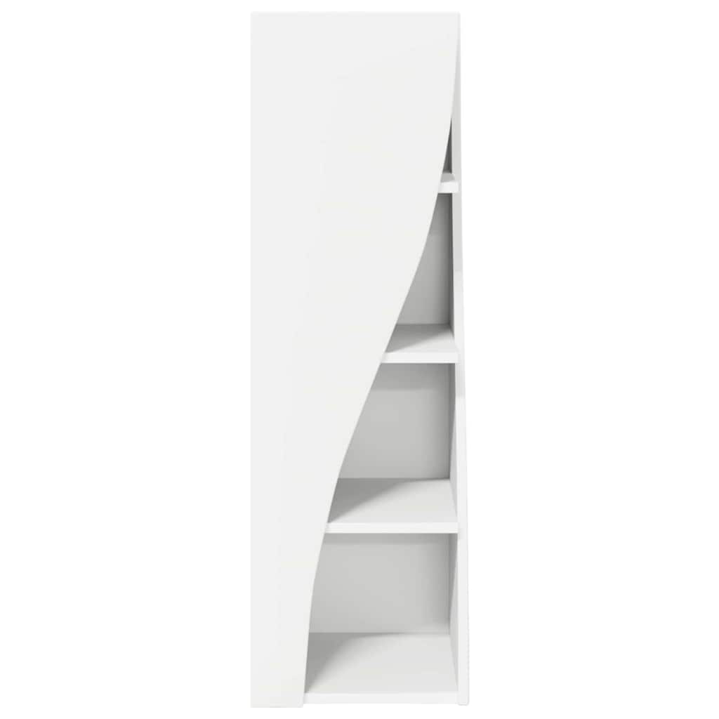 Mobile angolare Bianco 32x32x102cm Legno multistrato 889855