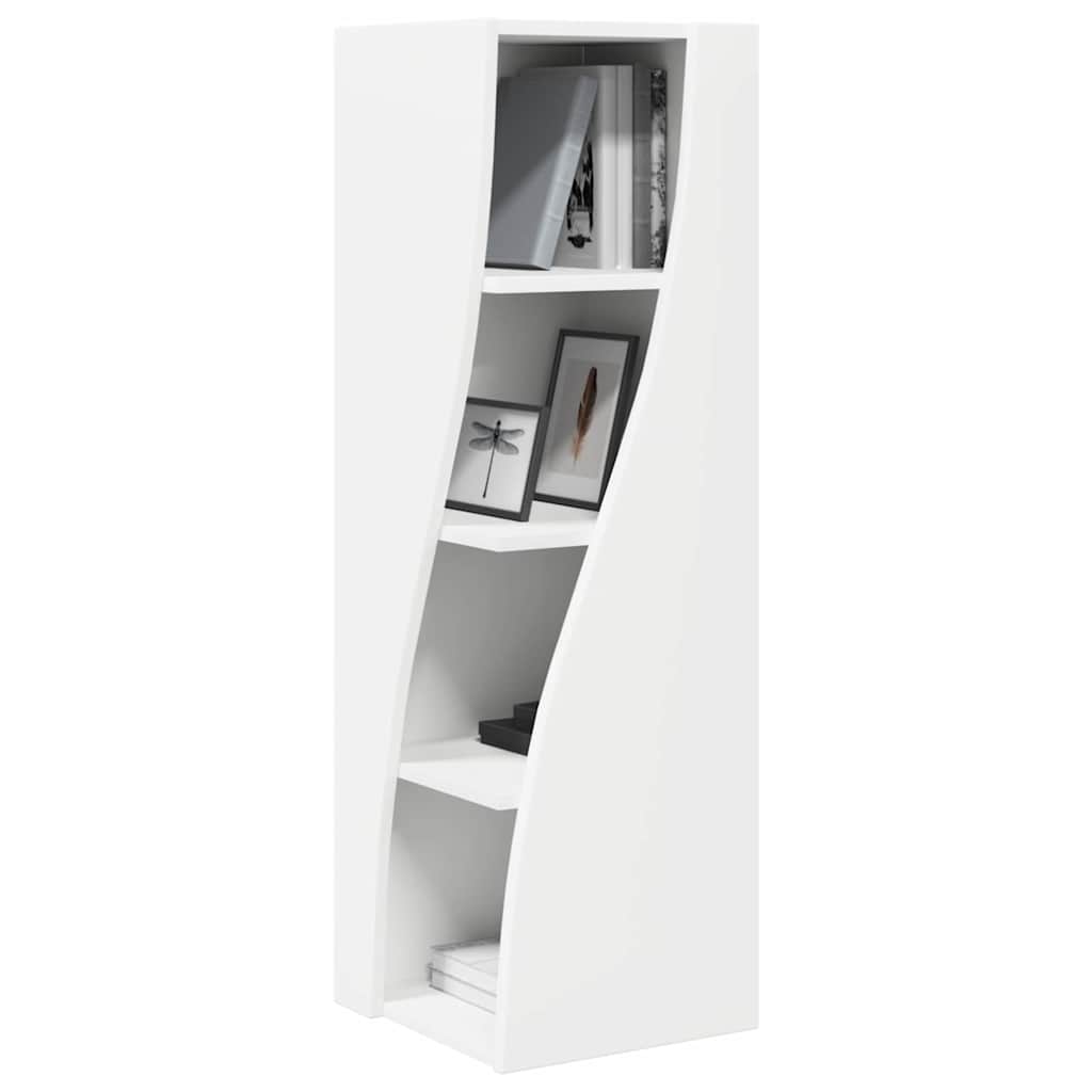 Mobile angolare Bianco 32x32x102cm Legno multistrato 889855
