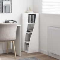 Mobile angolare Bianco 32x32x102cm Legno multistrato 889859