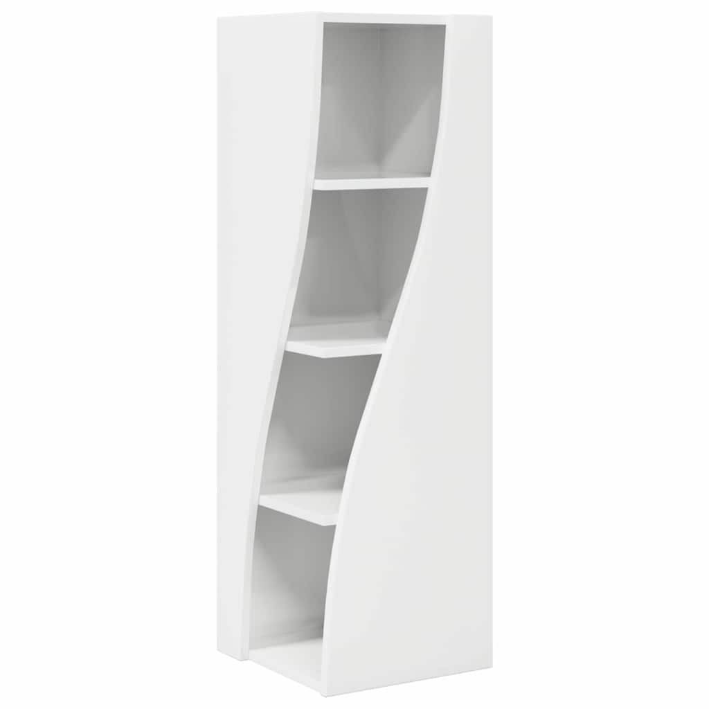 Mobile angolare Bianco 32x32x102cm Legno multistrato 889859