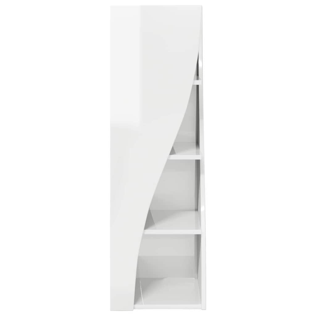 Mobile angolare Bianco 32x32x102cm Legno multistrato 889859