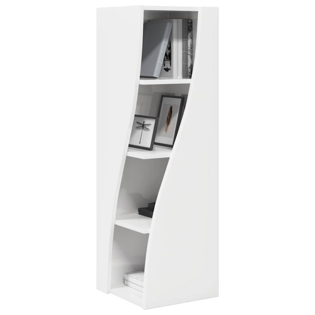 Mobile angolare Bianco 32x32x102cm Legno multistrato 889859