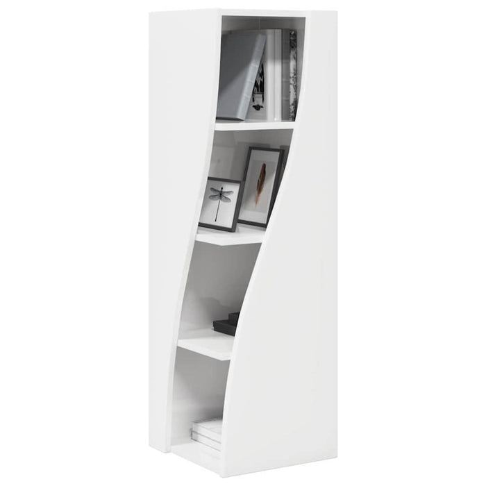 Mobile angolare Bianco 32x32x102cm Legno multistrato 889859
