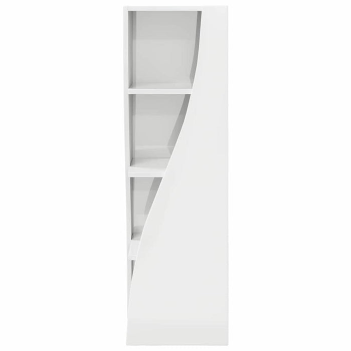 Mobile angolare Bianco 32x32x102cm Legno multistrato 889859