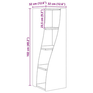 Mobile angolare Bianco 32x32x102cm Legno multistrato 889859