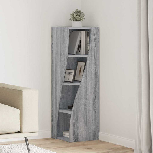 Mobile angolare Bianco 32x32x102cm Legno multistrato 889861