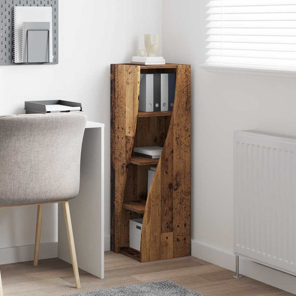 Mobile angolare Bianco 32x32x102cm Legno multistrato 889863