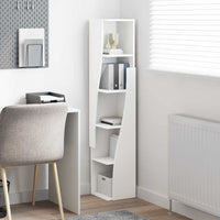 Mobile angolare Bianco 27,5x27x140cm Legno multistrato 889865