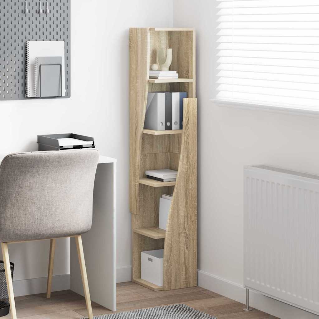 Mobile angolare Bianco 27,5x27x140cm Legno multistrato 889867