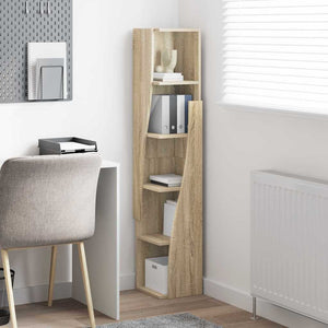 Mobile angolare Bianco 27,5x27x140cm Legno multistrato 889867