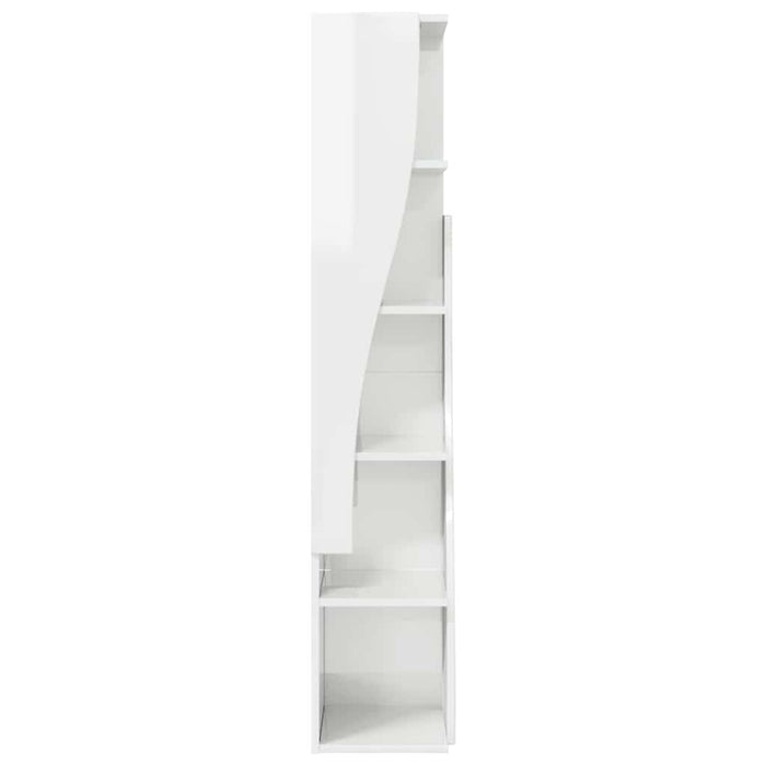 Mobile angolare Bianco 27,5x27x140cm Legno multistrato 889869