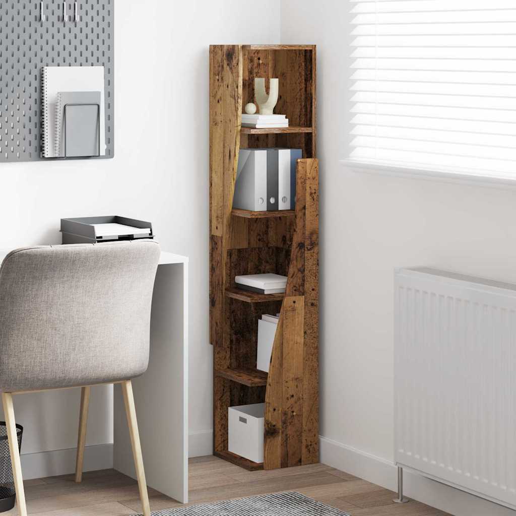 Mobile angolare Bianco 27,5x27x140cm Legno multistrato 889873