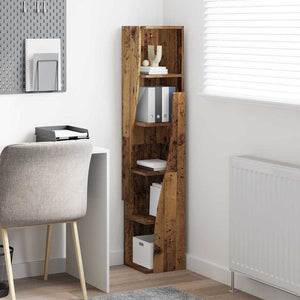 Mobile angolare Bianco 27,5x27x140cm Legno multistrato 889873