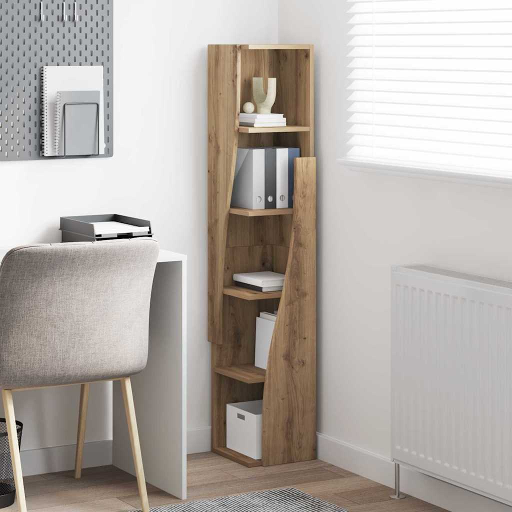 Mobile angolare Bianco 27,5x27x140cm Legno multistrato 889874