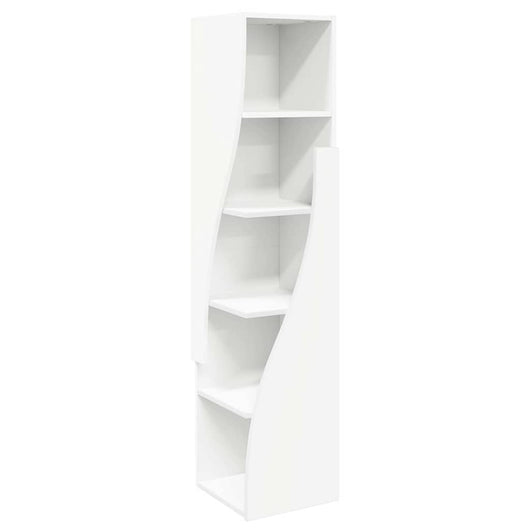 Mobile angolare Bianco 32x32x140cm Legno multistrato 889875