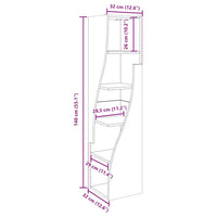 Mobile angolare Bianco 32x32x140cm Legno multistrato 889880