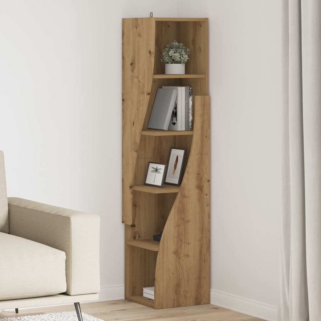 Mobile angolare Bianco 32x32x140cm Legno multistrato 889884