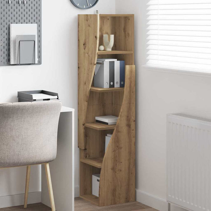 Mobile angolare Bianco 32x32x140cm Legno multistrato 889884