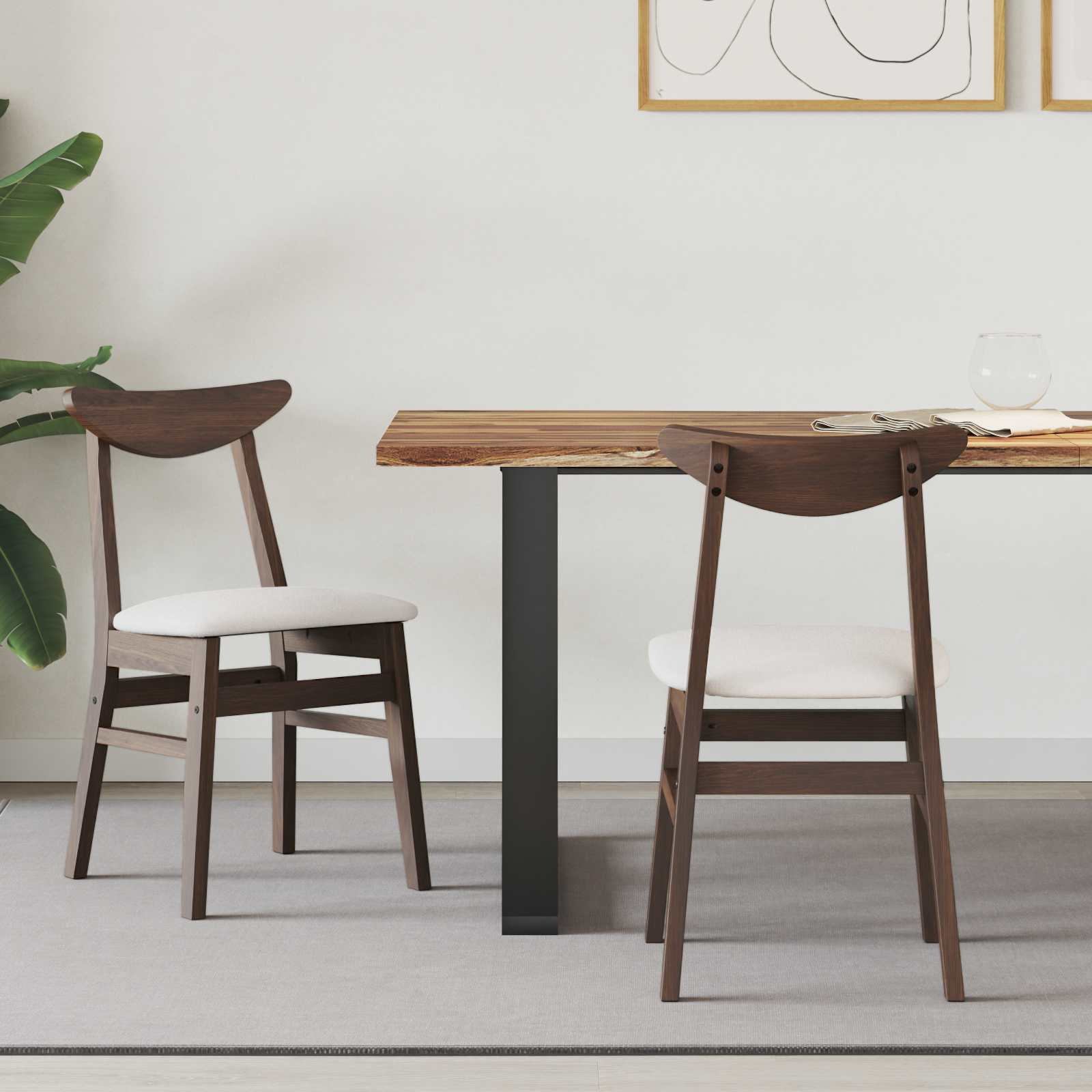 Sedie da pranzo 2 pcs Marrone Chiaro 42 x 47.5 x 81 cm 42020429