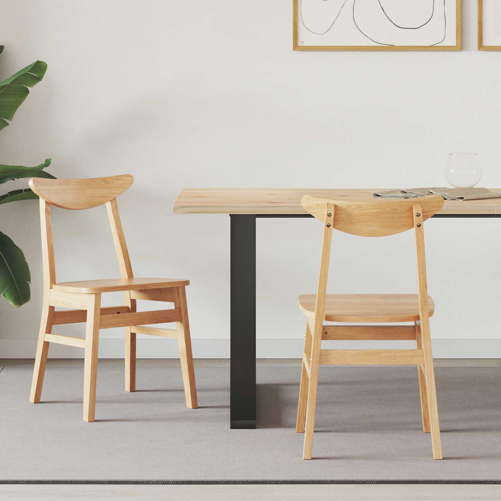Sedie da pranzo 2 pcs Naturale 42 x 47.5 x 81 cm 42020432