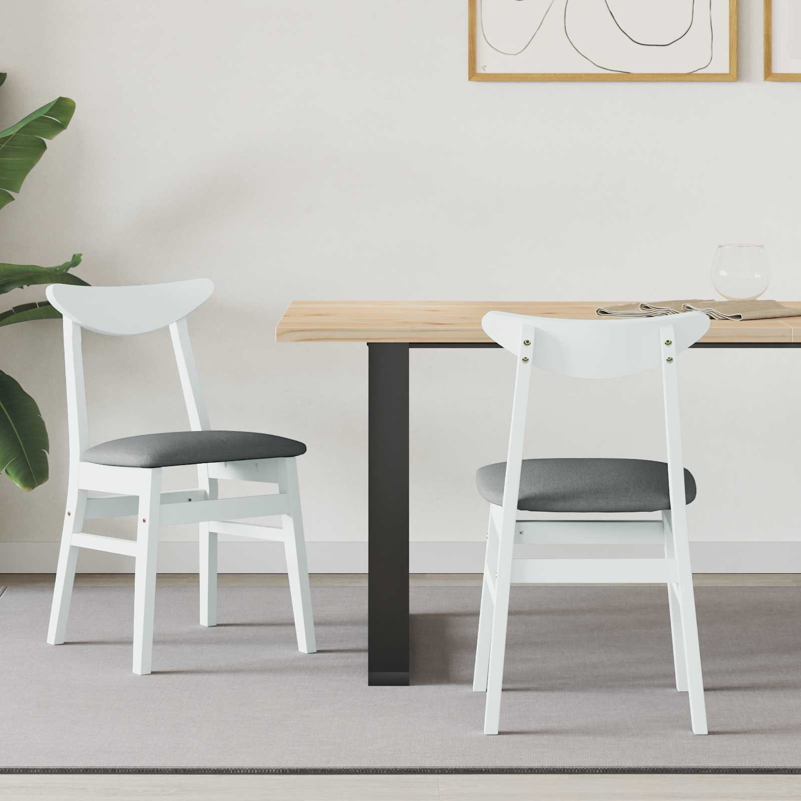 Sedie da pranzo 2 pcs Bianco 42 x 47.5 x 81 cm 42020433