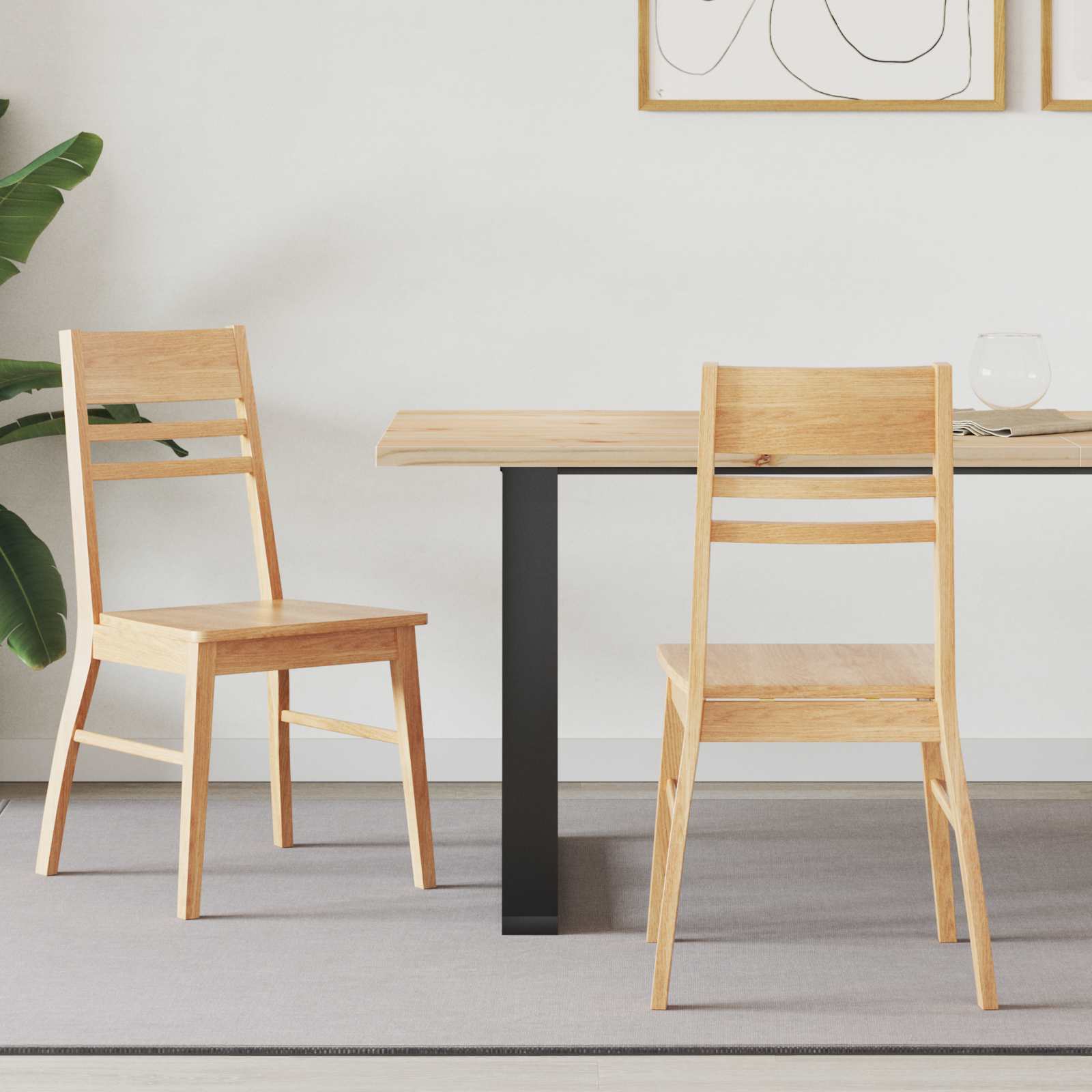 Sedie da pranzo 2 pcs Naturale 43 x 54 x 89 cm 42020441