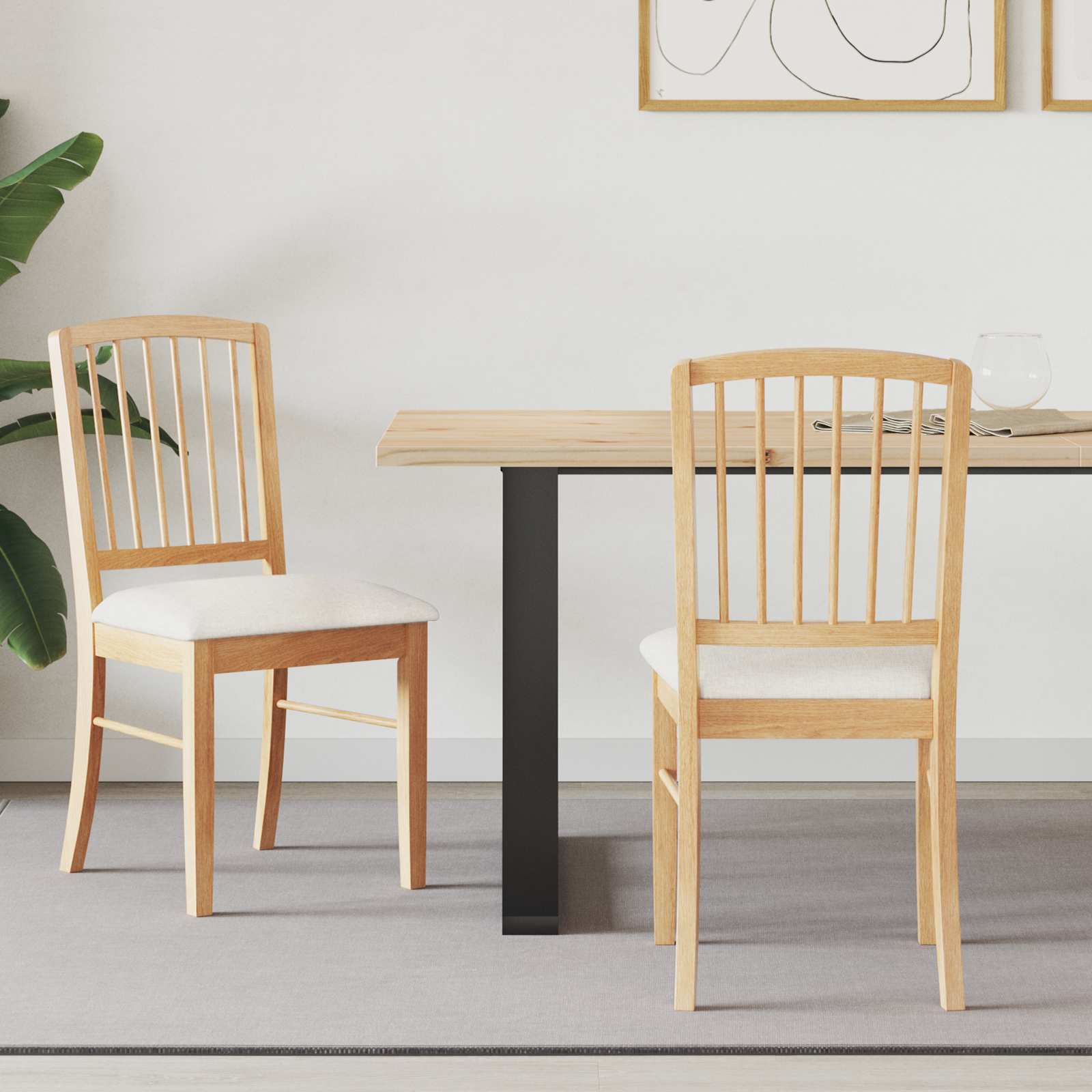 Sedie da pranzo 2 pcs Naturale 50 x 52,5 x 91 cm 42020449