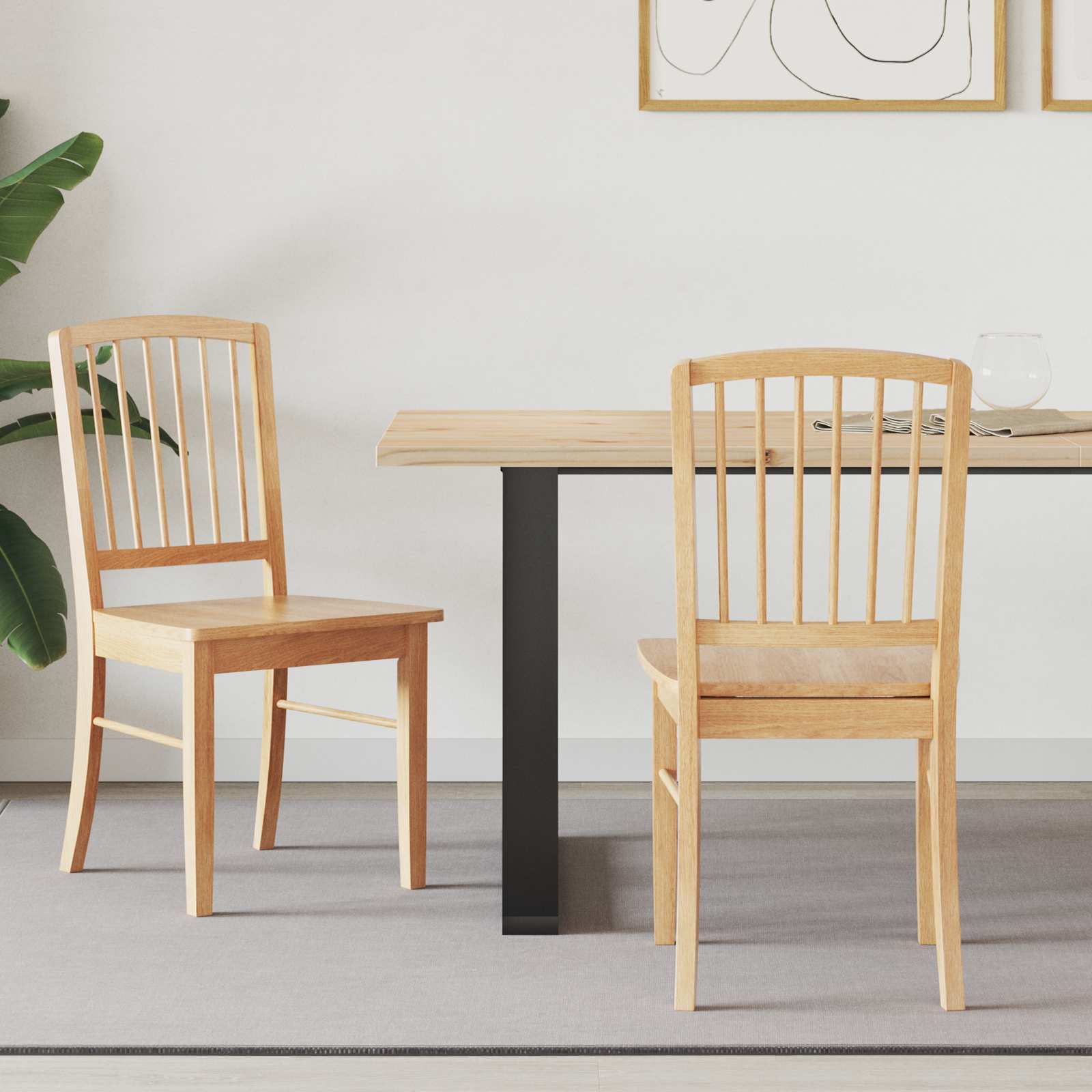 Sedie da pranzo 2 pcs Naturale 50 x 52,5 x 91 cm 42020450