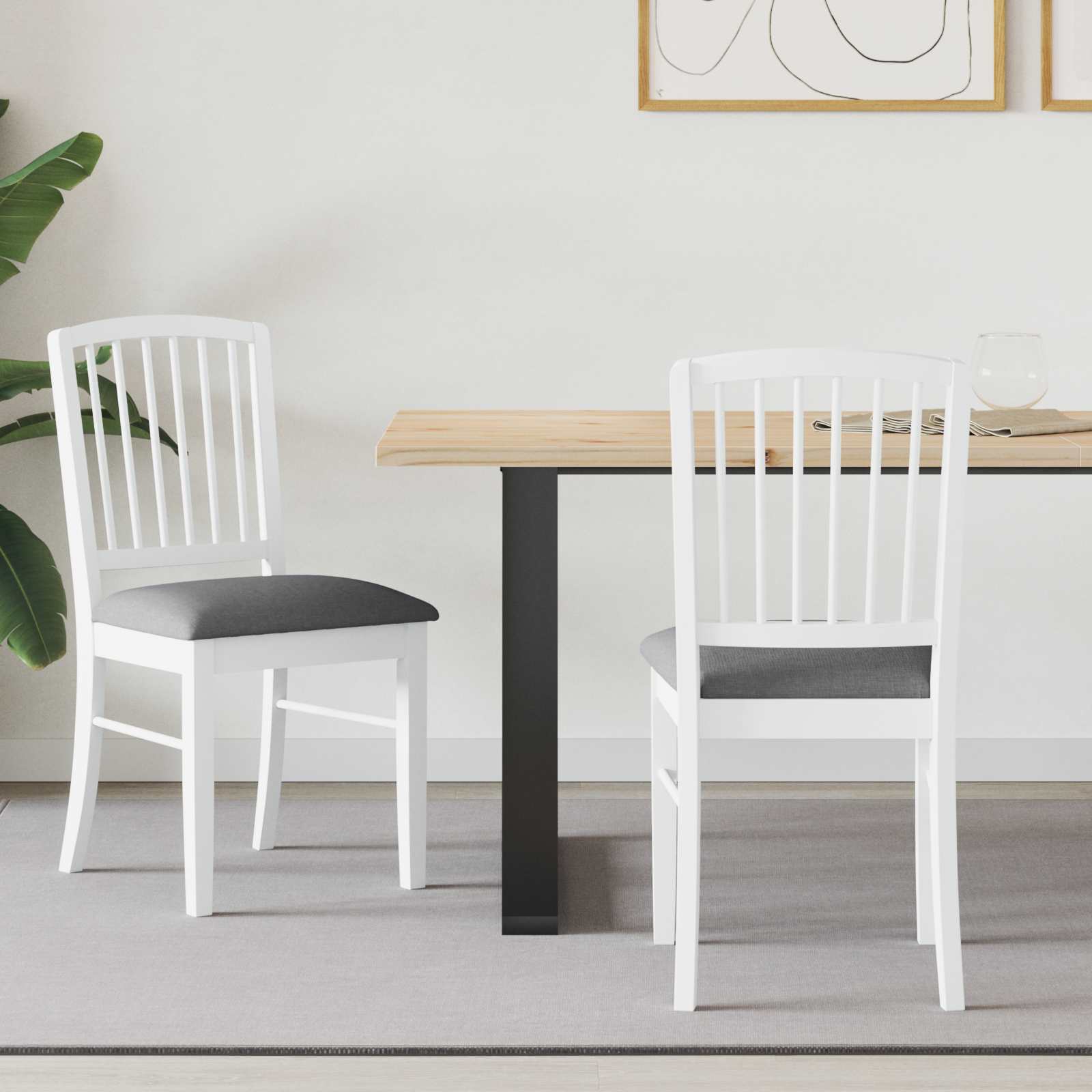 Sedie da pranzo 2 pcs Bianco 50 x 52,5 x 91 cm 42020451