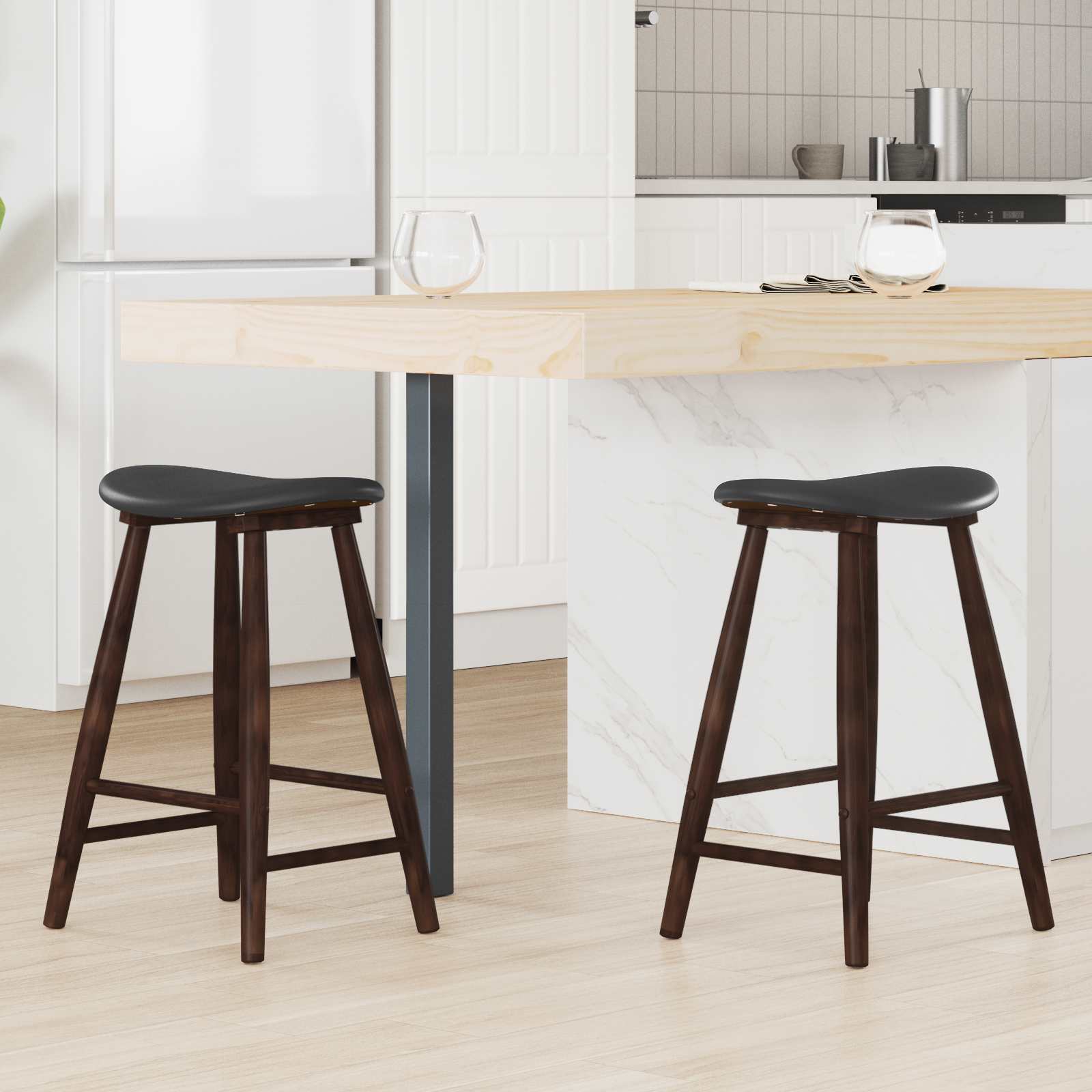 Sedie da pranzo 2 pcs Marrone Chiaro 46 x 37 x 63 cm 42020457