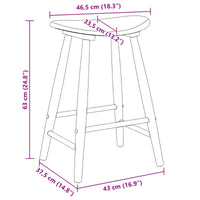 Sedie da pranzo 2 pcs Marrone Chiaro 46 x 37 x 63 cm 42020457