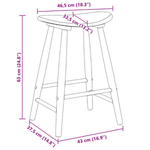 Sedie da pranzo 2 pcs Marrone Chiaro 46 x 37 x 63 cm 42020457