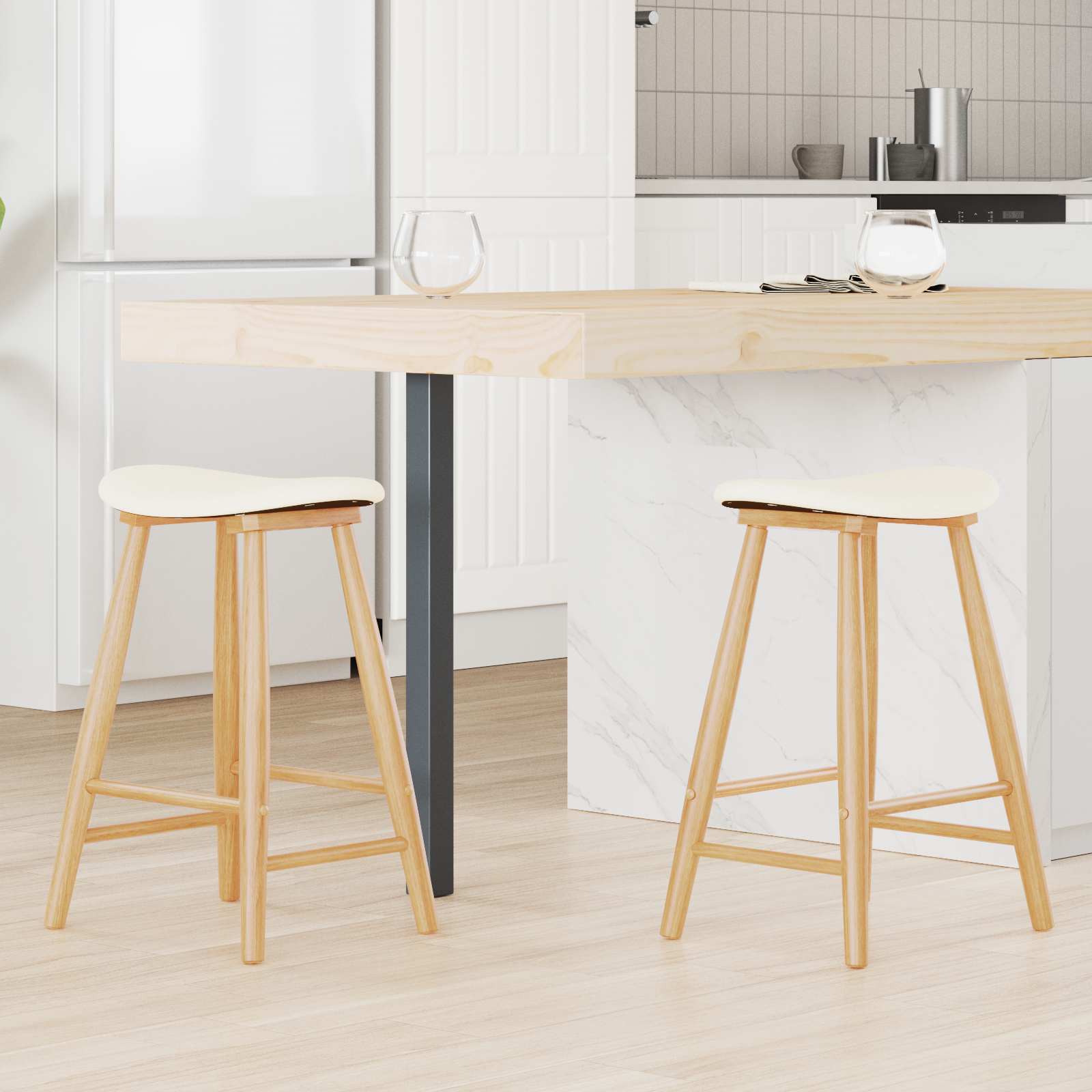 Sedie da pranzo 2 pcs Naturale 46 x 37 x 63 cm 42020458