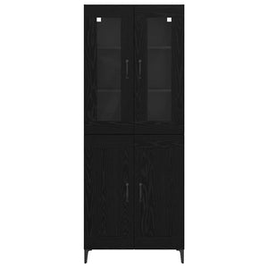 Credenza Rovere Nero 69,5 x 34 x 180 cm Legno multistrato 3403582