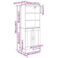 Credenza 2 pcs Legno vecchio Legno multistrato 3403589