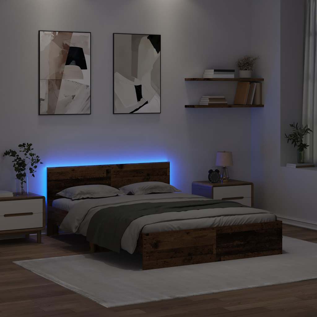 Struttura del letto con testiera Legno vecchio 120 x 190 cm 3403592