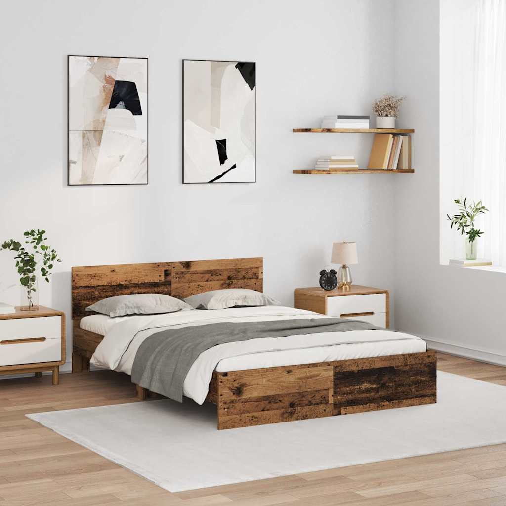 Struttura del letto con testiera Legno vecchio 160 x 200 cm