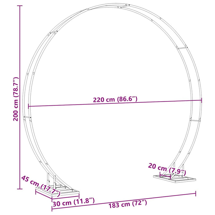 Arco Nuziale Bianco 220 x 45 x 200 cm Acciaio 42023031