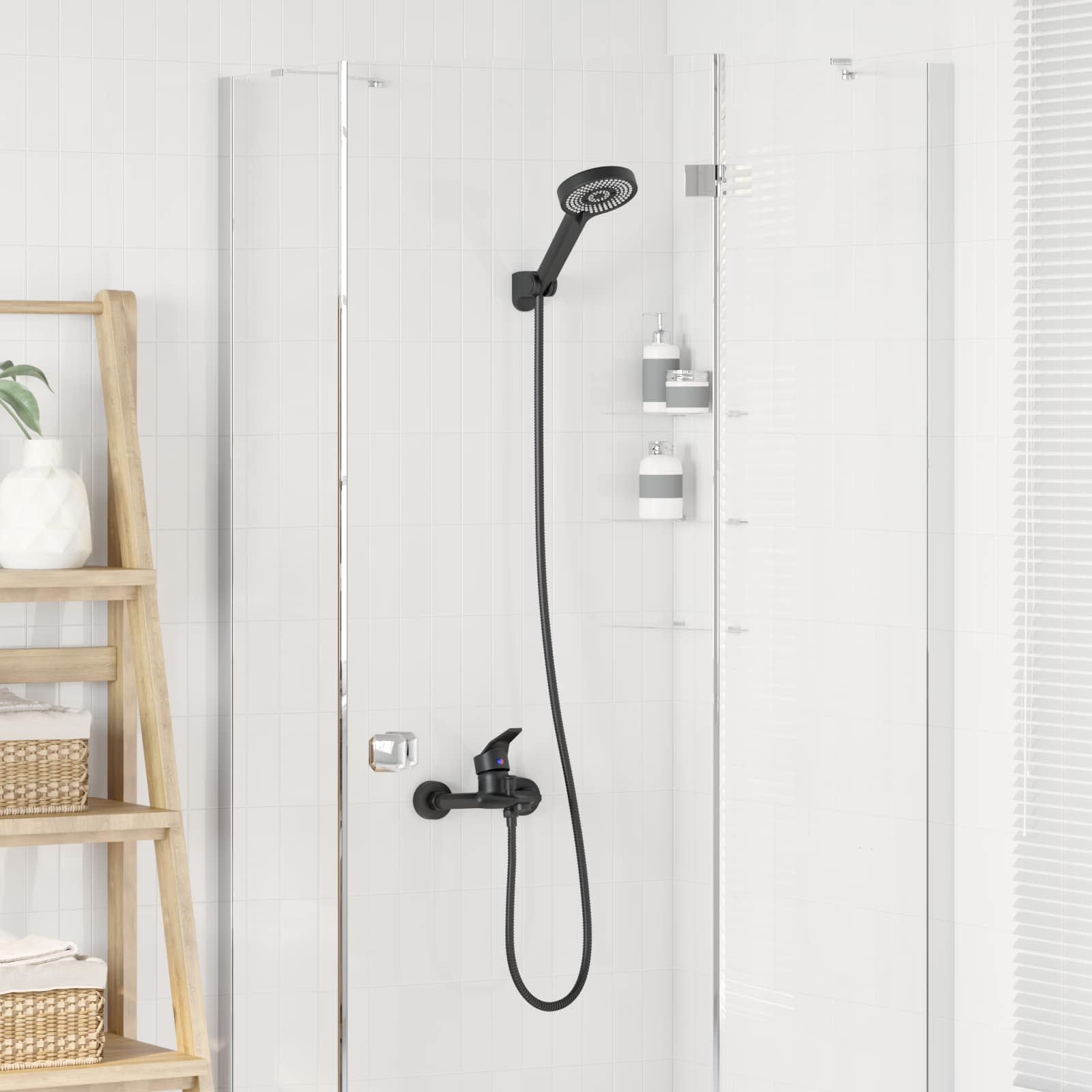 Set di doccia con soffione Nero G 1 / 2 pollici 42023401